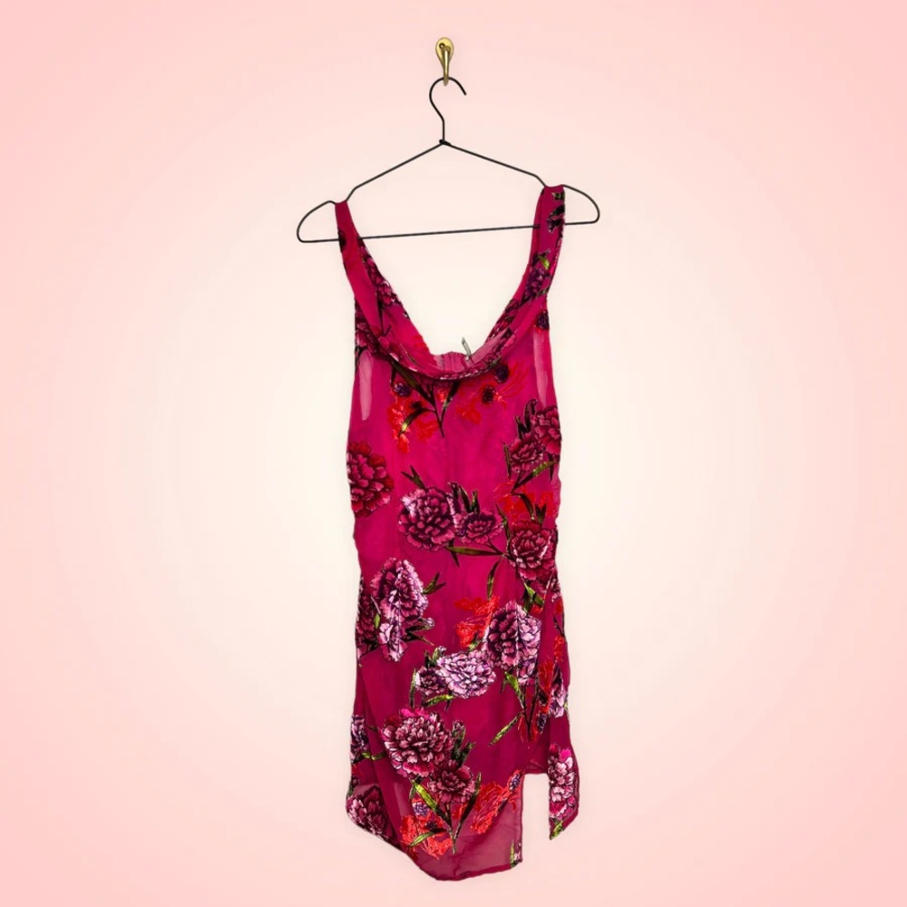 Ezili pink sheer floral cover dress (Sz S)